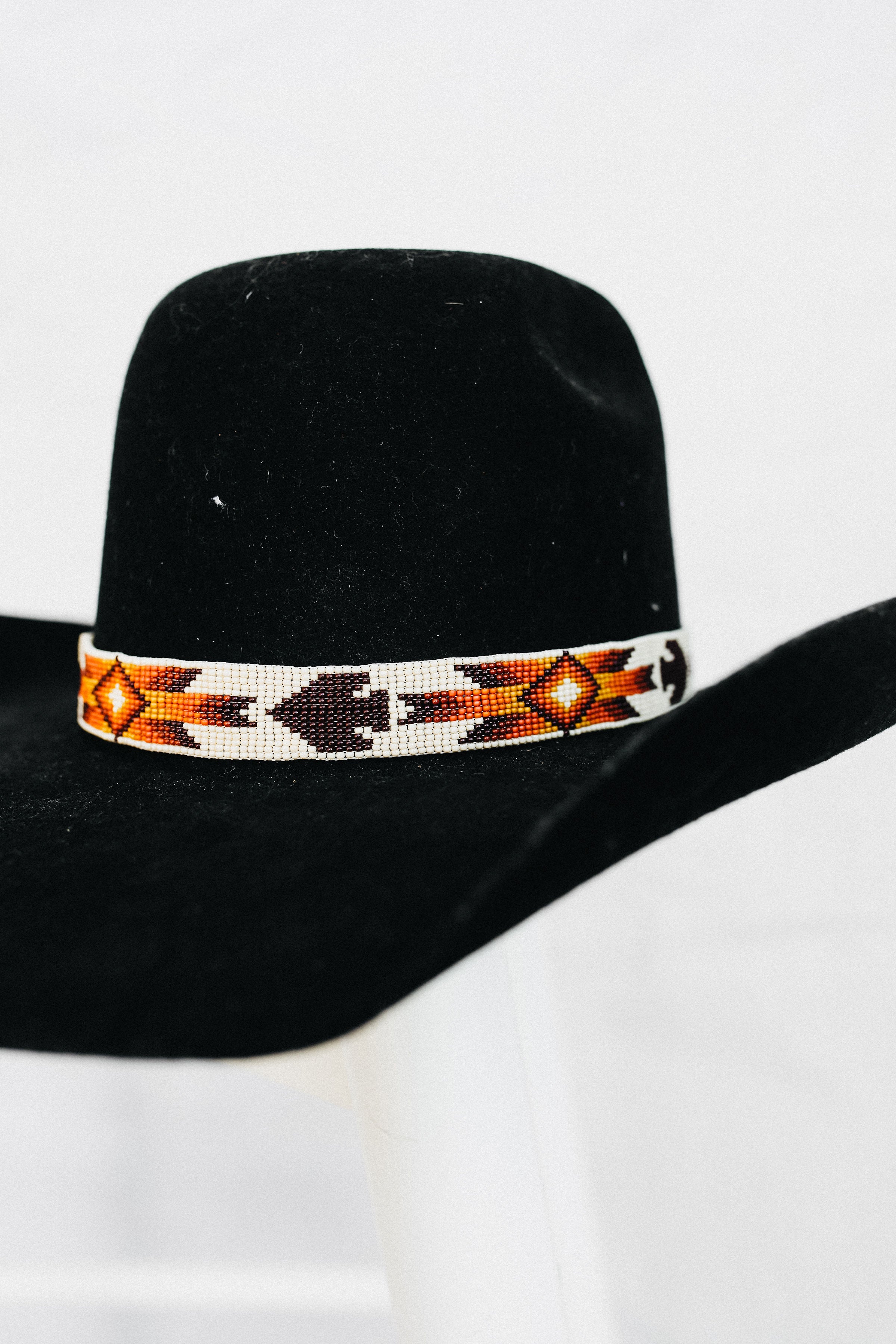 Radiant Hat Band • Brown and Mustard Beads - Western Accessories